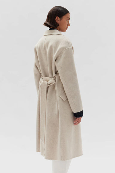 Sadie Single Breasted Wool Coat - Oat Marle