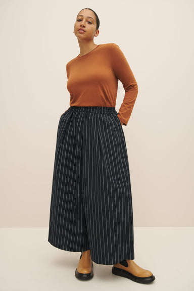 Athena Pant - Navy Pinstripe