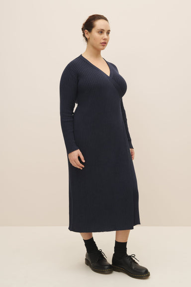 Billie Wrap Dress - Navy Marle