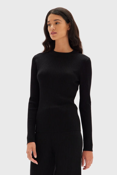 Mia Long Sleeve Knit - Black