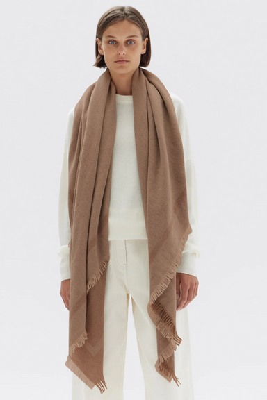 Longline Wool Scarf - Sand