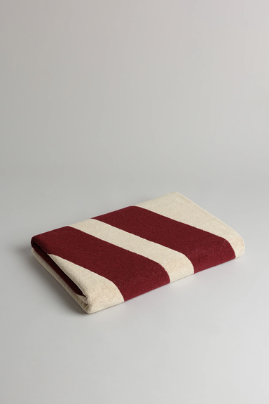 Erin Pool Towel - Maroon/Butter