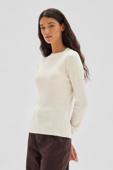 Mia Long Sleeve Knit - Antique White