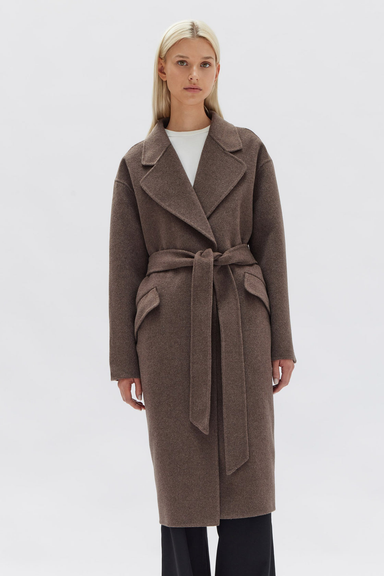 Sadie Single Breasted Wool Coat - Cocoa Marle