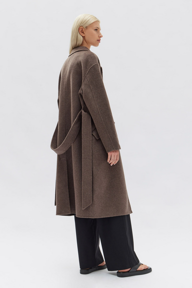 Sadie Single Breasted Wool Coat - Cocoa Marle