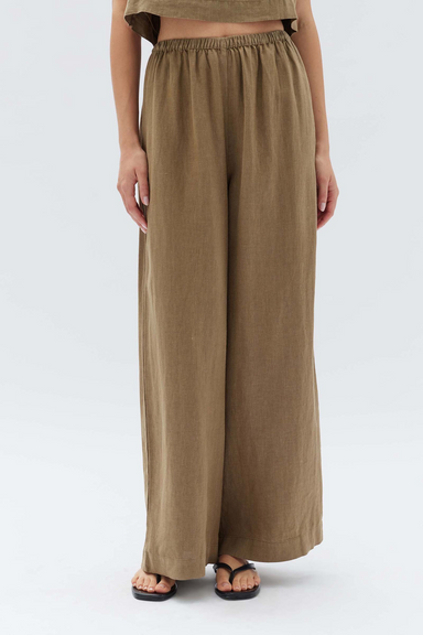 Stella Linen Pant - Pea